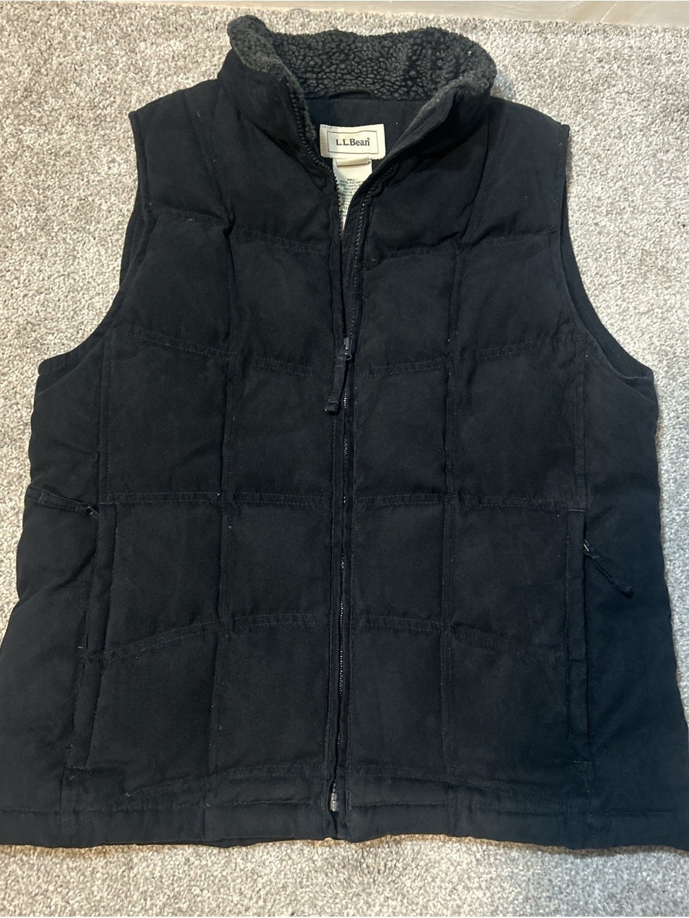 L.L.Bean Black Insulated Goose Down Vest